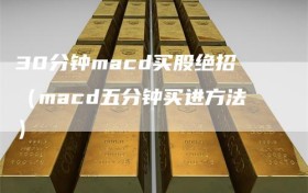 30分钟macd买股绝招（macd五分钟买进方法）