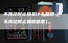 不用及时止损是什么意思（不用及时止损啥意思）