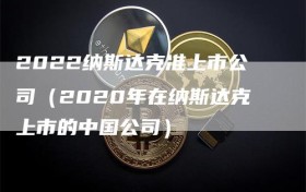 2022纳斯达克准上市公司（2020年在纳斯达克上市的中国公司）