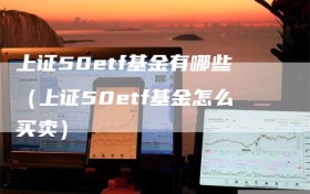 上证50etf基金有哪些（上证50etf基金怎么买卖）