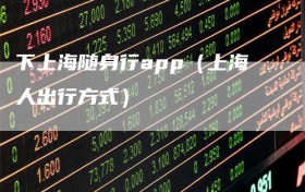 下上海随身行app（上海人出行方式）