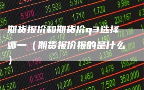 期货报价和期货价q3选择哪一（期货报价报的是什么）