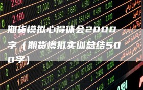 期货模拟心得体会2000字（期货模拟实训总结500字）