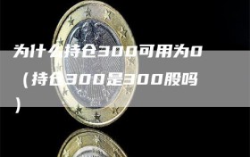 为什么持仓300可用为0（持仓300是300股吗）