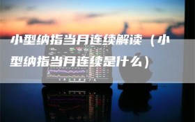 小型纳指当月连续解读（小型纳指当月连续是什么）