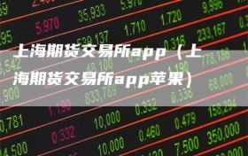 上海期货交易所app（上海期货交易所app苹果）