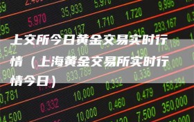 上交所今日黄金交易实时行情（上海黄金交易所实时行情今日）