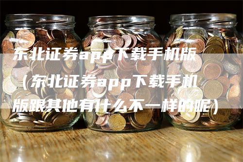 东北证券app下载手机版（东北证券app下载手机版跟其他有什么不一样的呢）